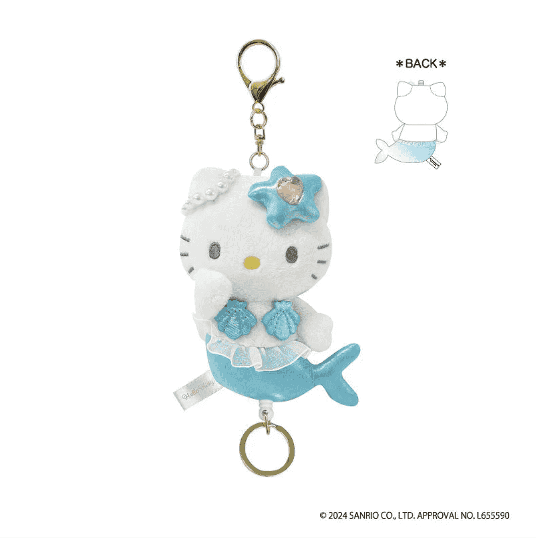 Sanrio Fantasy Series Keychain With Reel - Mermaid Blue