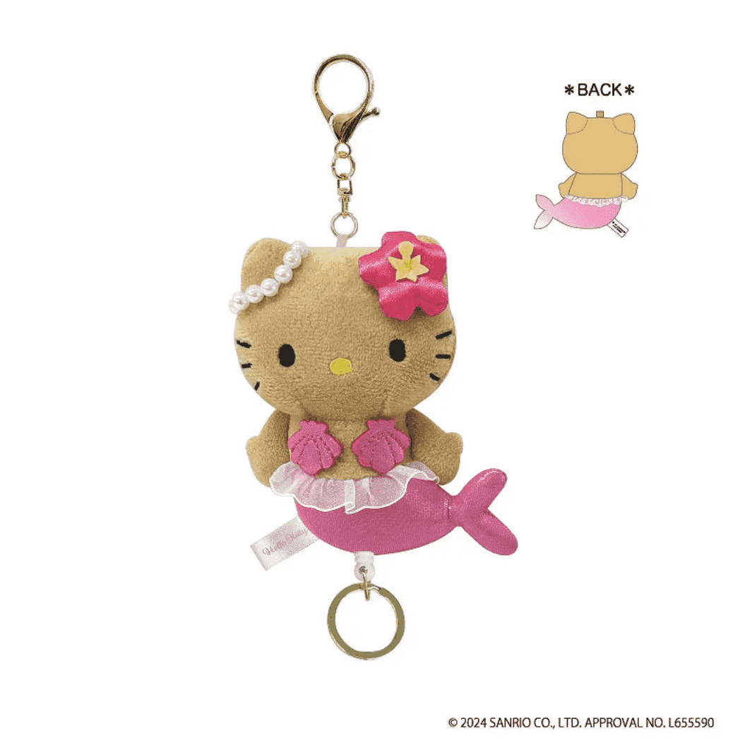 Sanrio Fantasy Series Hello Kitty Keychain With Reel - Mermaid Tanned