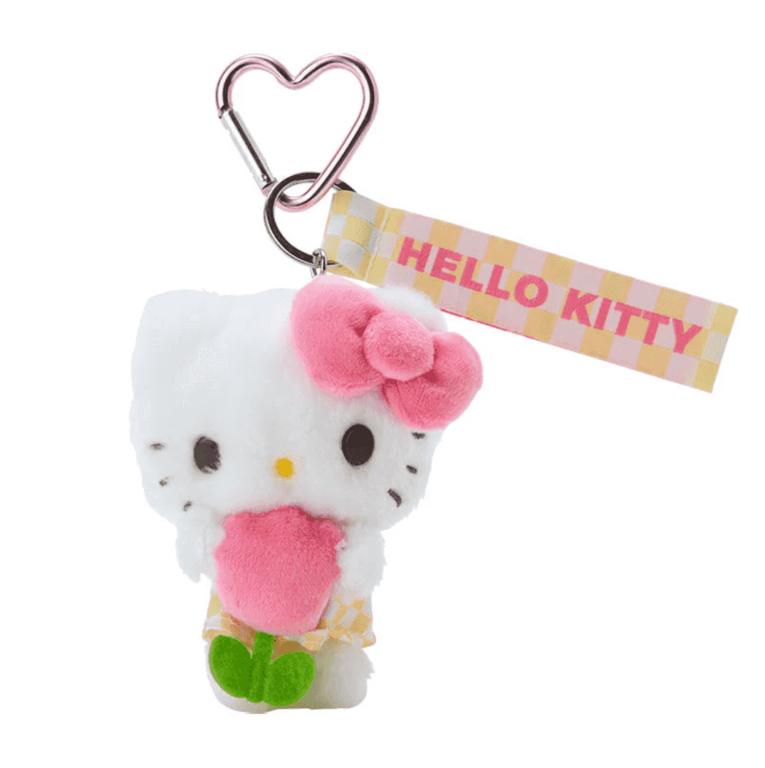 Sanrio Hello Kitty Pastel Checkers Plush Keychain