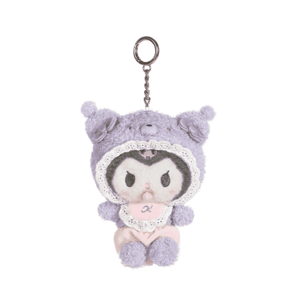 Sanrio Kuromi Baby Latte Series Plush keychain