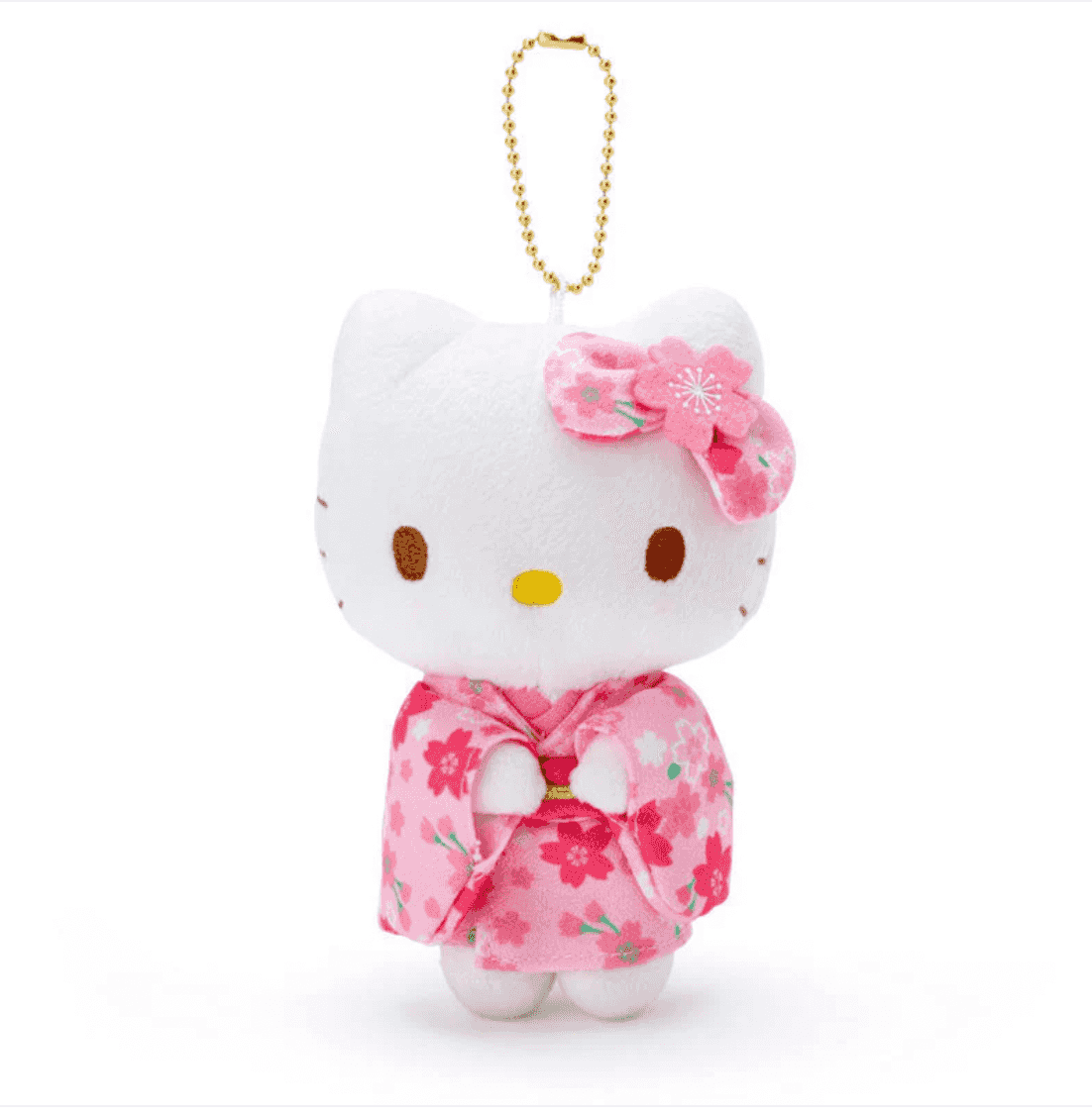 Sanrio Hello Kitty Sakura Pink Kimono Design Plush Keychain 