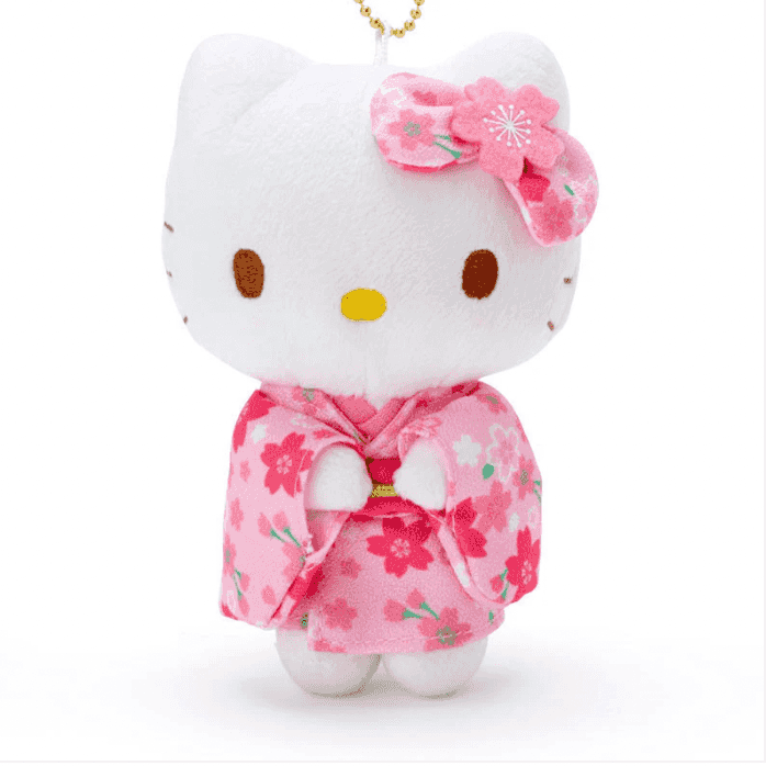 Thumbnail of Sanrio Hello Kitty Sakura Pink Kimono Design Plush Keychain 